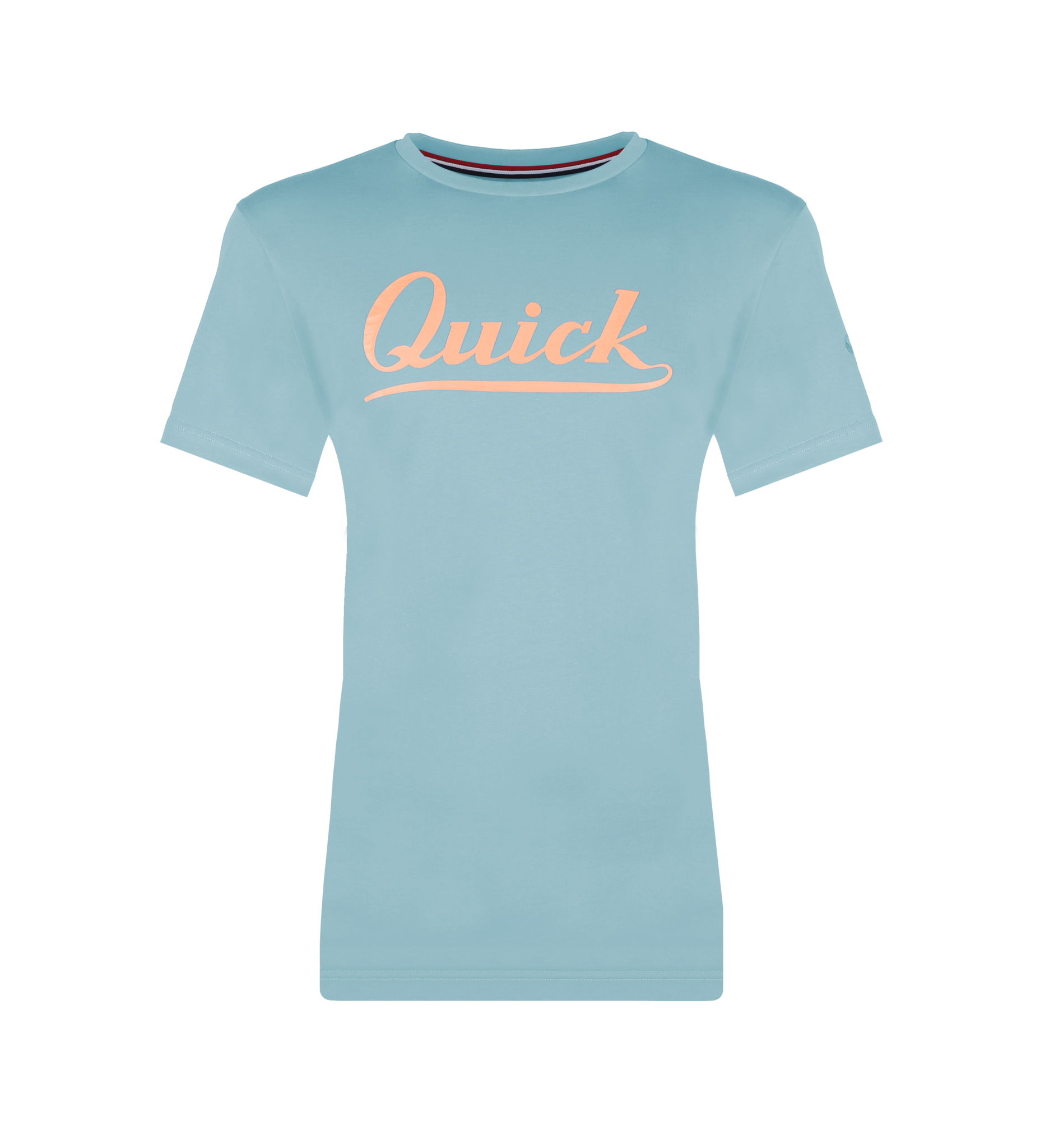 Dames T shirt Parel | Wolkenblauw Zalmroze