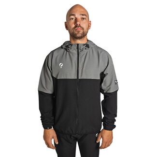 Q1905 Heren Active Trainingsjack Kasius  - Zwart/Grijs/Wit