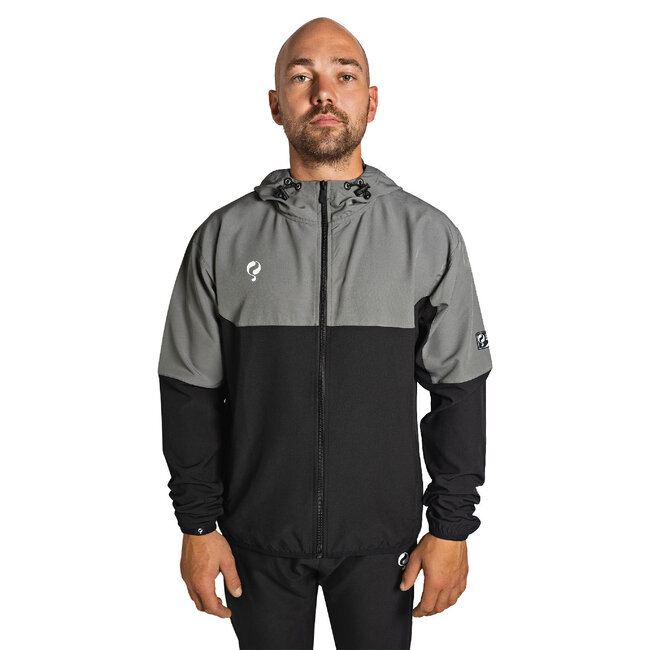 Q1905 Heren Active Trainingsjack Kasius  - Zwart/Grijs/Wit