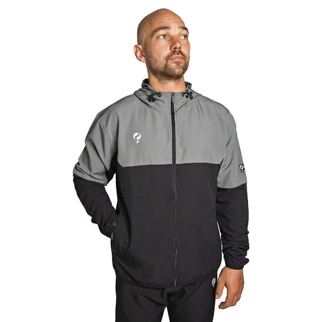 Heren Active Trainingsjack Kasius  - Zwart/Grijs/Wit