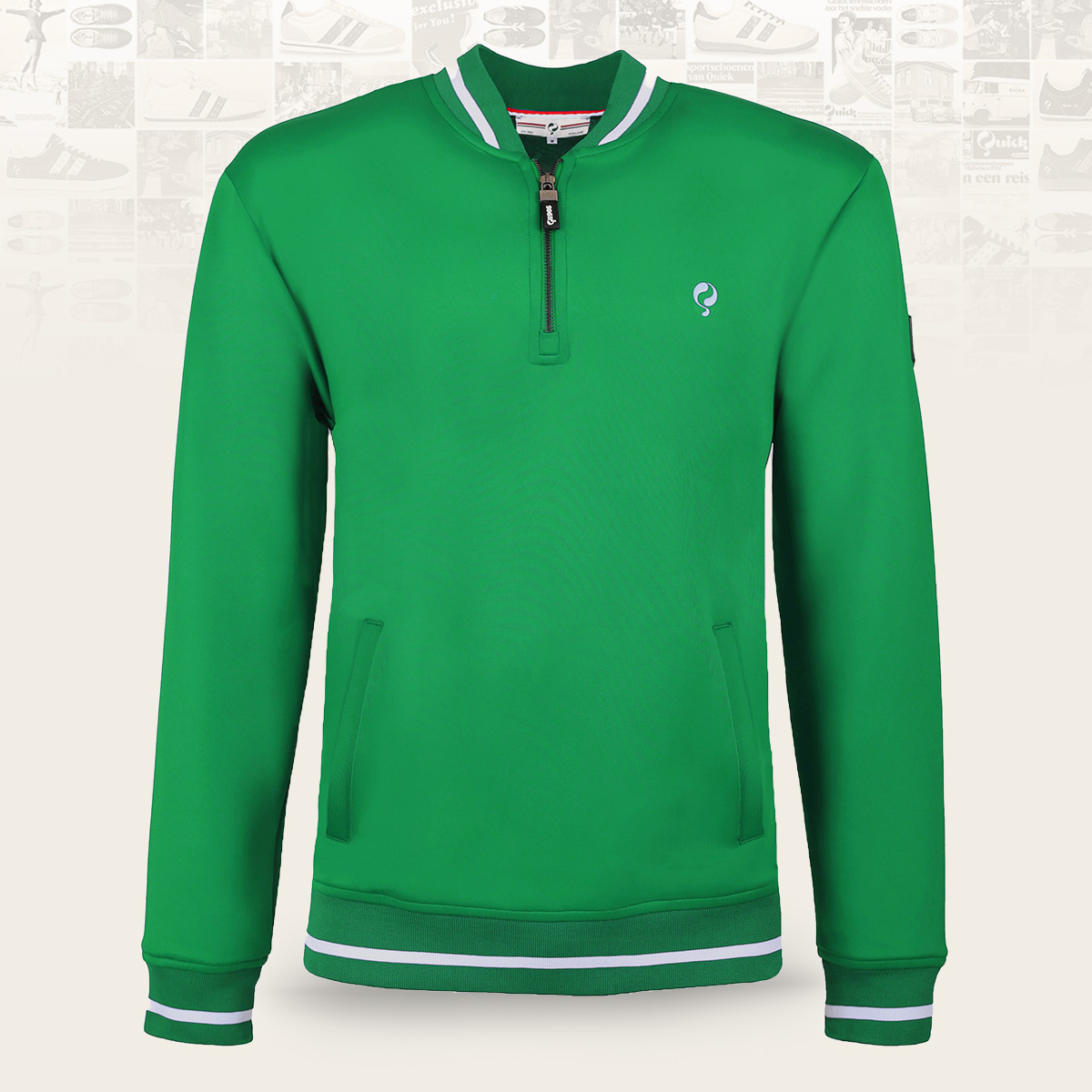 2 voor €129 | Heren Scuba half zip trui Mill | Helder Groen