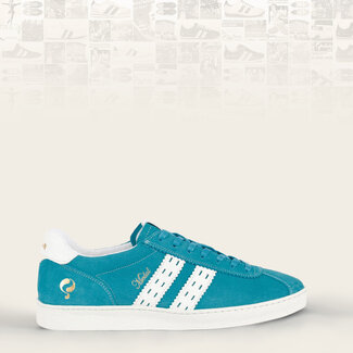 Q1905 Heren Sneaker Medal - Aqua Blauw/Wit