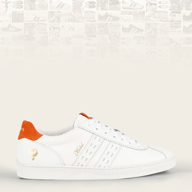 Q1905 Heren Sneaker Medal - Wit/Oranje