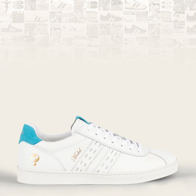 Women's Sneaker Medal - White/Aqua Blue