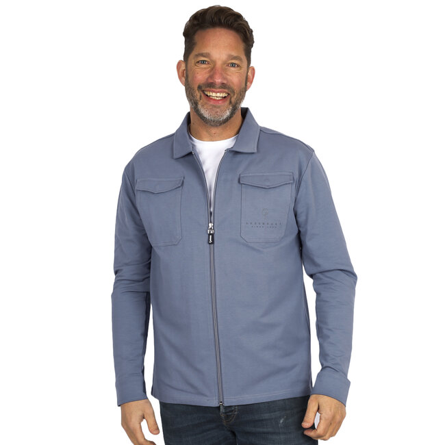 Q1905 Heren Overshirt Hattem - Steenblauw-Grijs