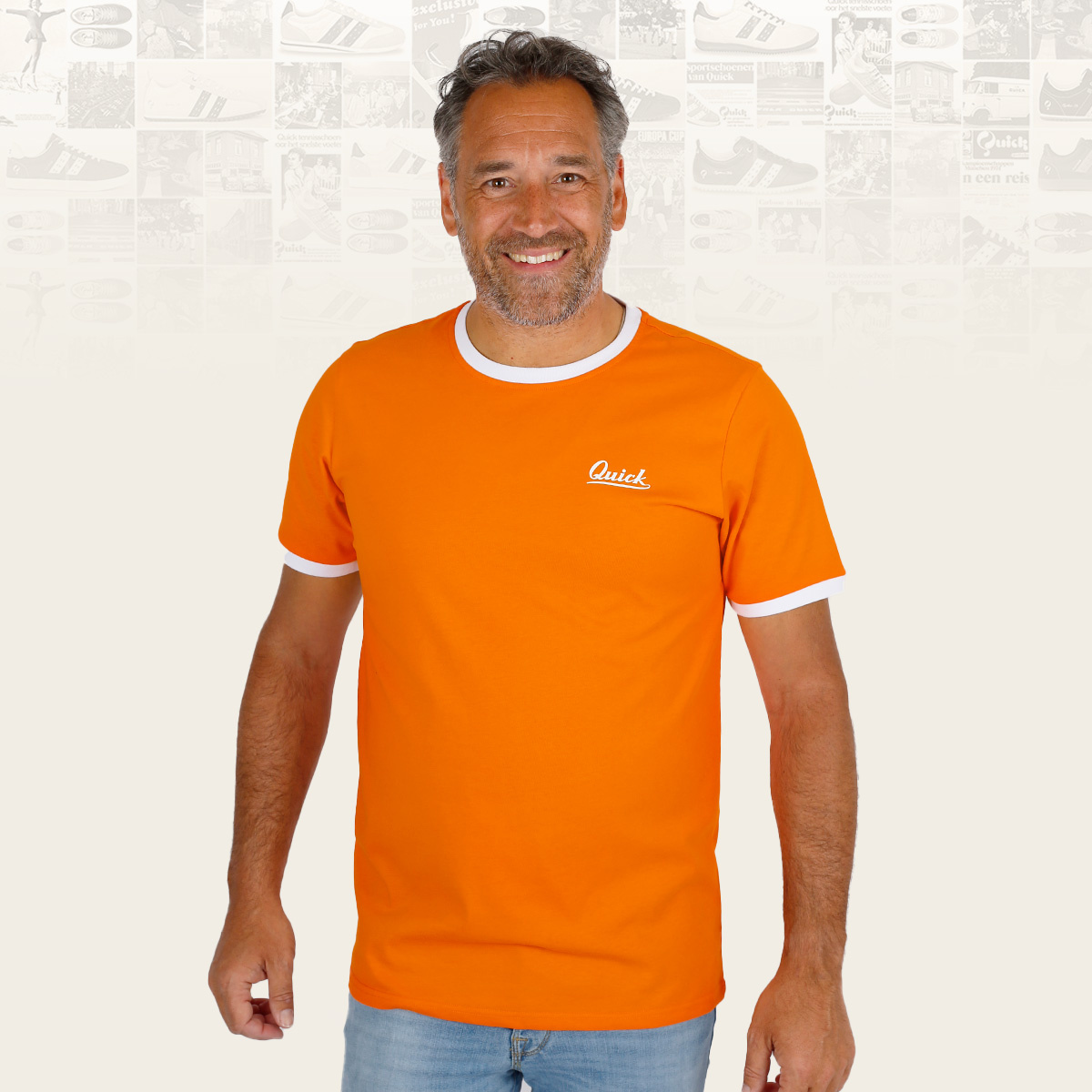 Heren T-shirt Kapitein | NL Oranje/Wit