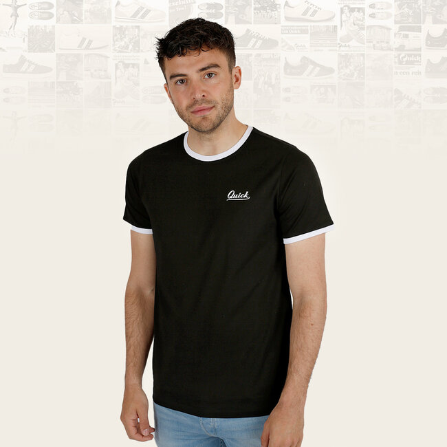 Heren T-shirt Kapitein - Zwart/Wit