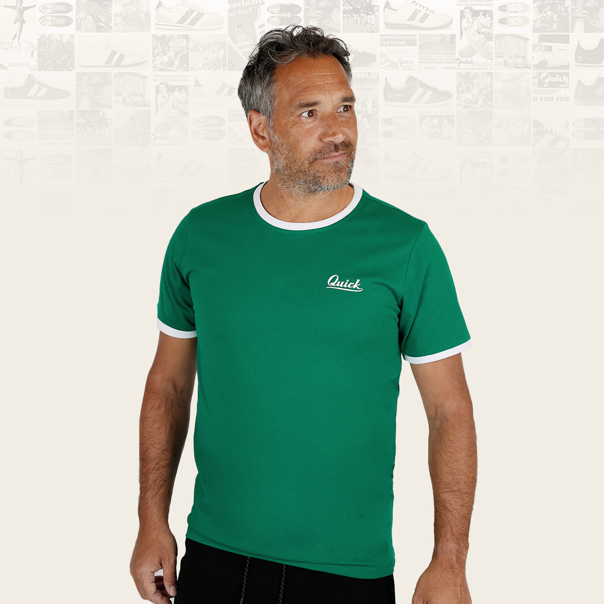 Heren T-shirt Kapitein | Hardgroen/Wit