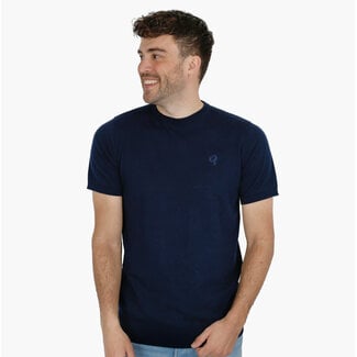 Q1905 Heren Gebreide T-shirt Maurik - Donkerblauw