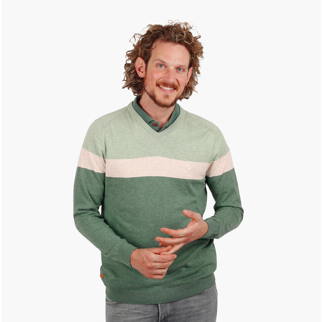 Men's Sweater Heemskerk - Oasis Green/Light Green/Light Beige