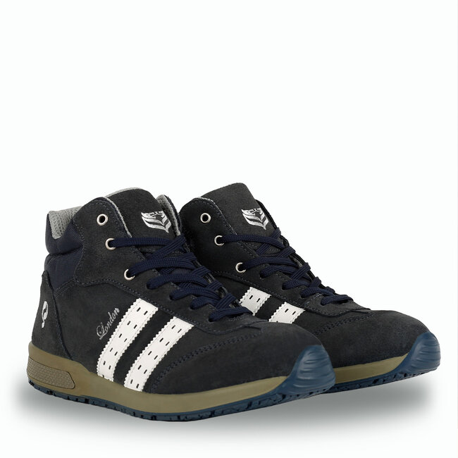 Safety shoe London High - Blue Suede