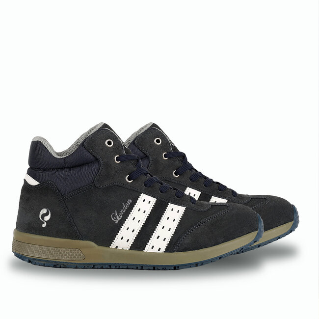 Safety shoe London High - Blue Suede