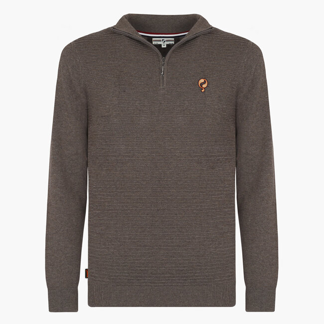 Men's Sweater Woudrichem - Dark Taupe Melange