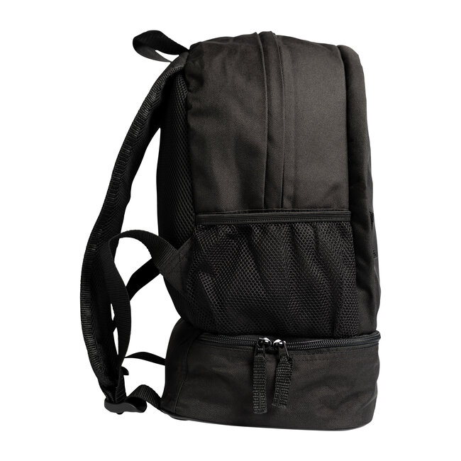 Backpack Black/White – Sporty Backpack with Shoe Compartment & Side Pockets
