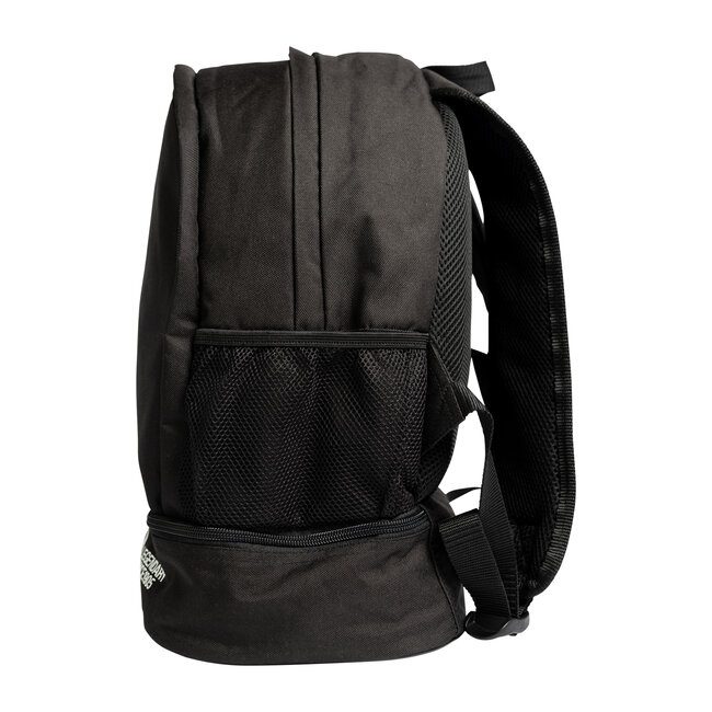 Backpack Black/White – Sporty Backpack with Shoe Compartment & Side Pockets