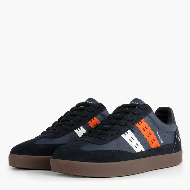 Men's Sneaker Platinum - Dark Blue/Orange/White