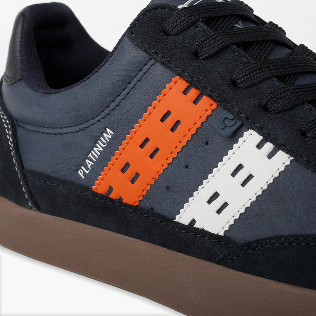 Men's Sneaker Platinum - Dark Blue/Orange/White