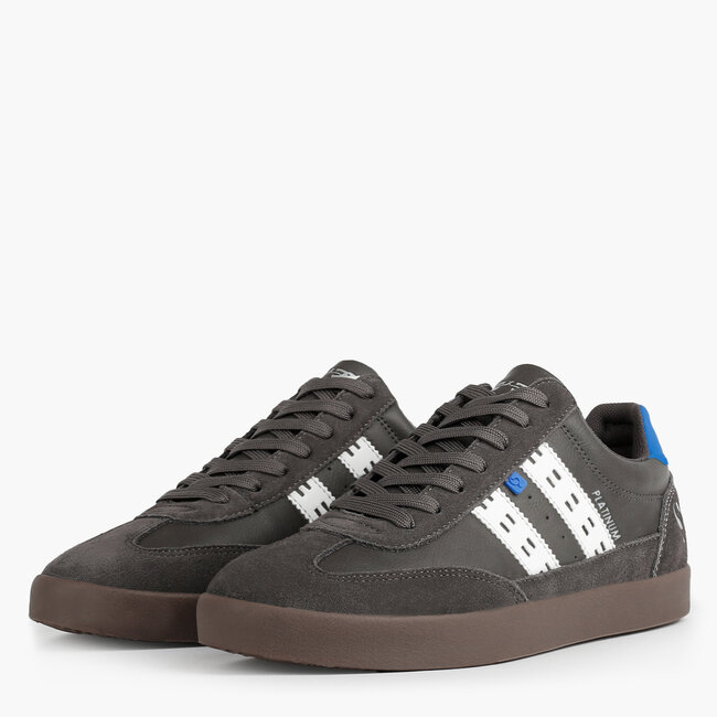 Heren Sneaker Platinum - Middengrijs/Koningsblauw/Wit