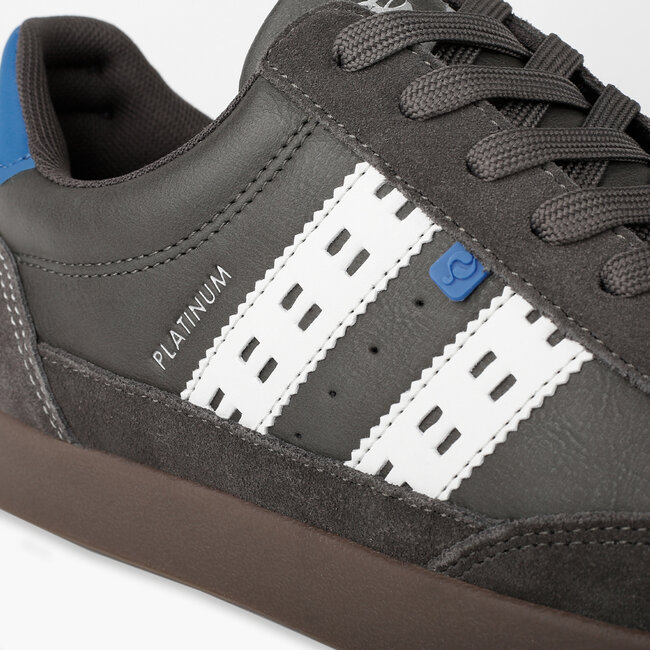 Heren Sneaker Platinum - Middengrijs/Koningsblauw/Wit