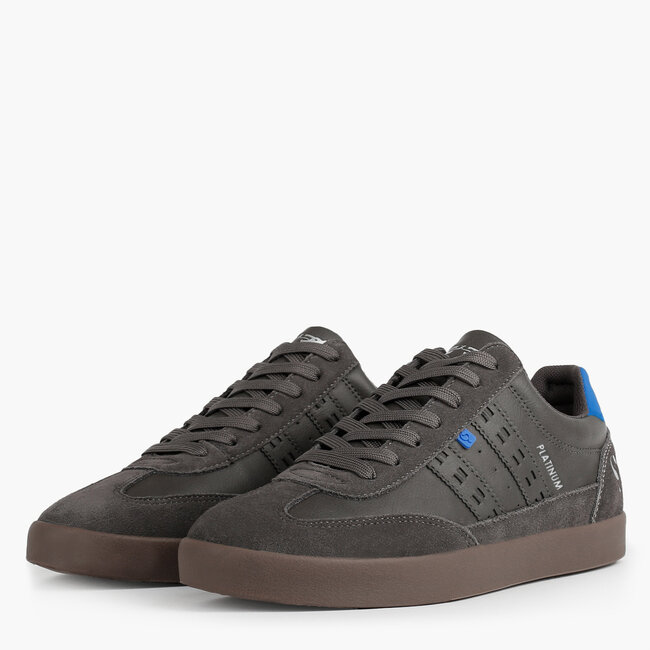 Heren Sneaker Platinum - Middengrijs/Koningsblauw