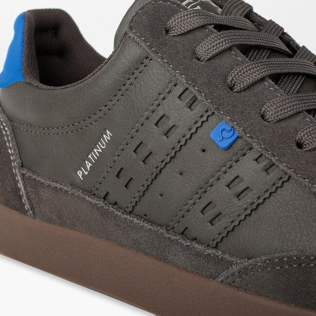 Heren Sneaker Platinum - Middengrijs/Koningsblauw