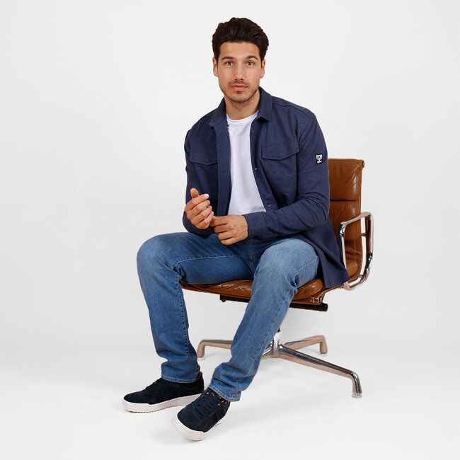 Heren Overshirt Andel - Donkerblauw Melange