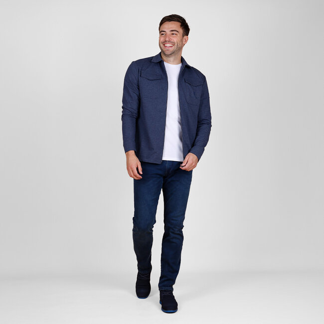 Men's Overshirt Hattem - Dark Blue Melange