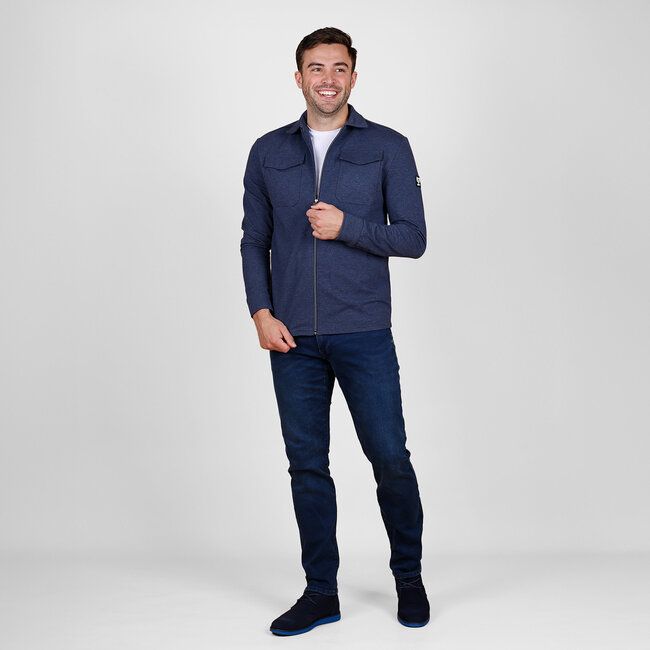 Heren Overshirt Hattem - Donkerblauw Melange