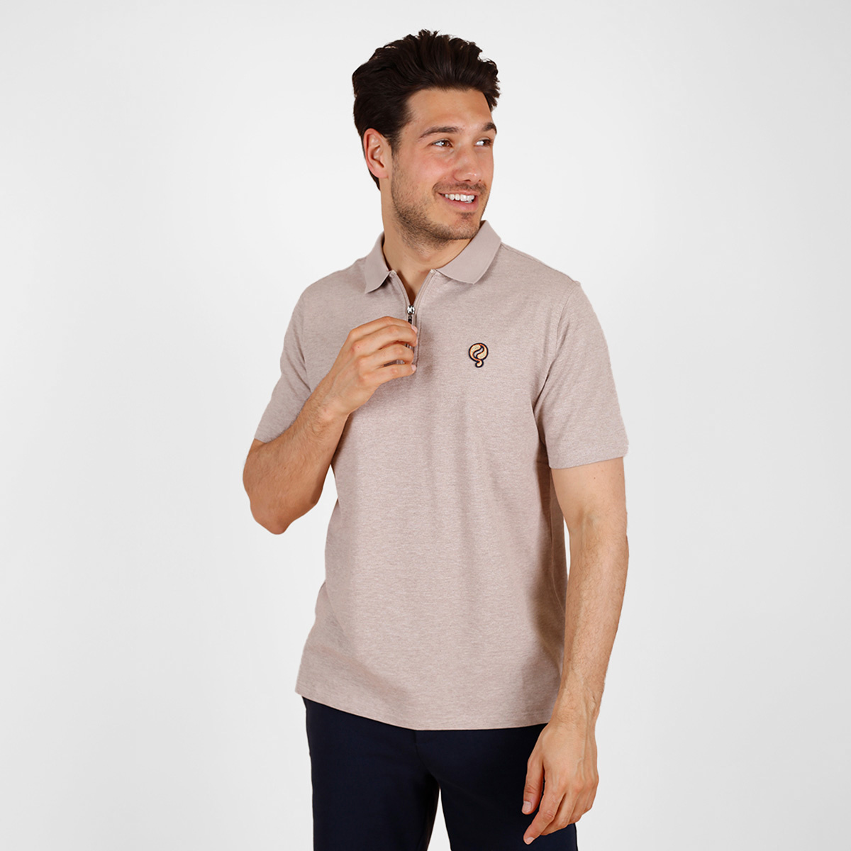 Heren Polo Zuidland - Zand Melange afbeelding