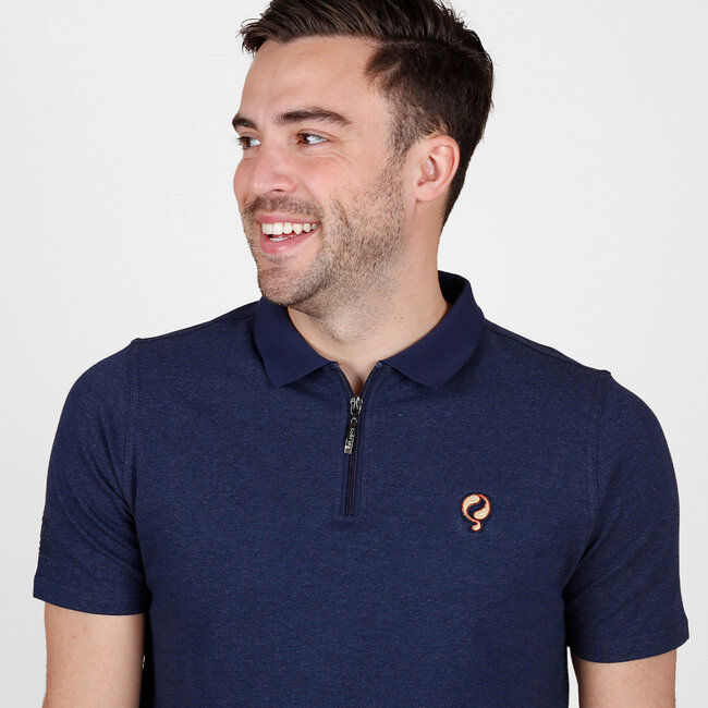 Heren Polo Zuidland – Donkerblauw Melange