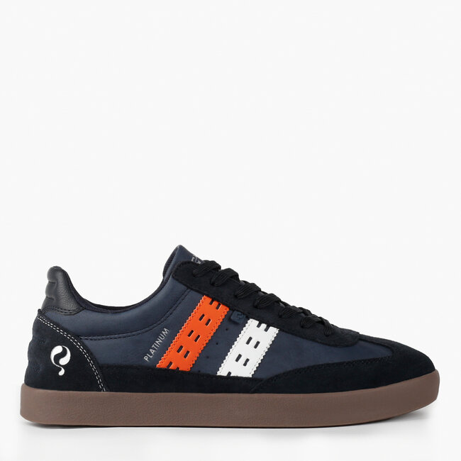 Heren Sneaker Platinum - Donkerblauw/Oranje/Wit