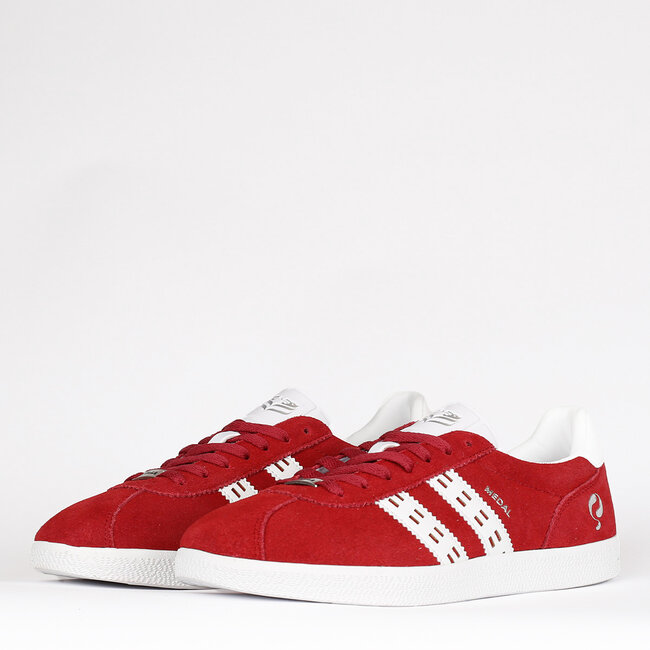 Men's Sneaker Medal - Dark Red/White