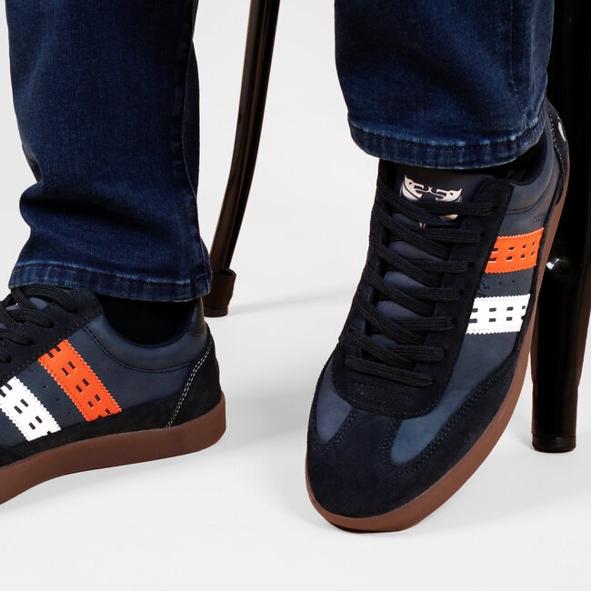 Men's Sneaker Platinum - Dark Blue/Orange/White