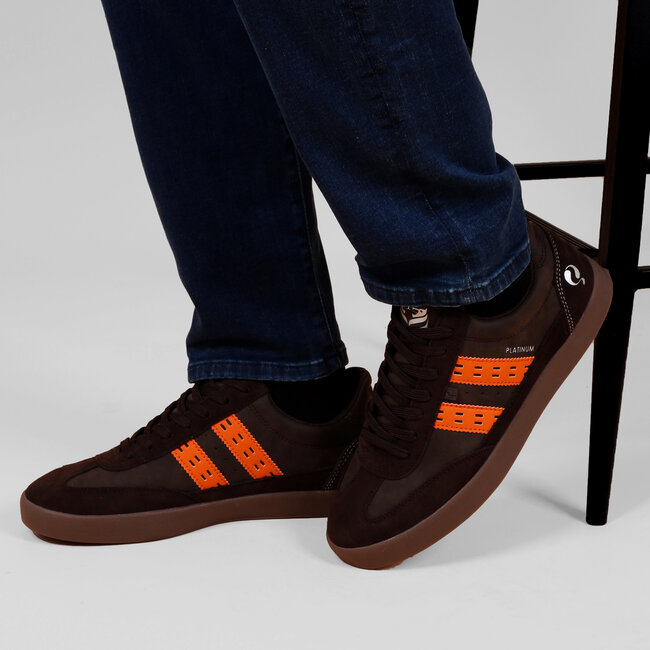 Men's Sneaker Platinum - Dark Brown/Orange