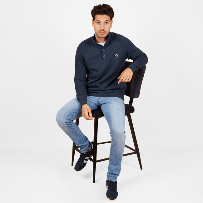 Men's Sweater Oldehove - Jeans Blue Melange