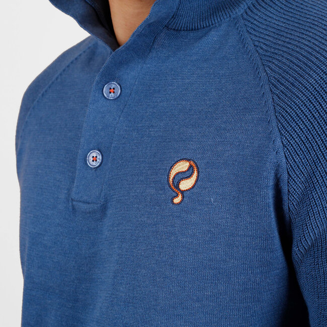 Heren Trui Oldehove – Denimblauw Melange