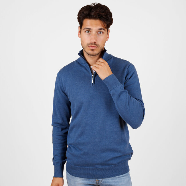 Q1905 Heren Trui Kralingen - Denimblauw Melange