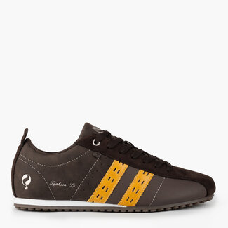 Q1905 Heren Sneaker Typhoon SP - Donkerbruin/Geel