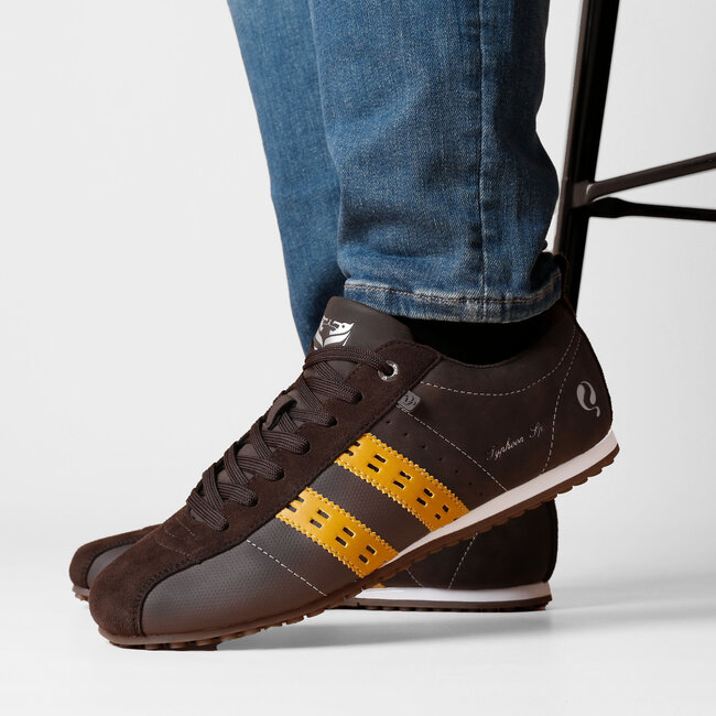 Heren Sneaker Typhoon SP - Donkerbruin/Geel