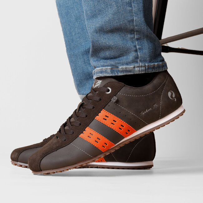 Heren Sneaker Typhoon SP - Donkerbruin/Oranje