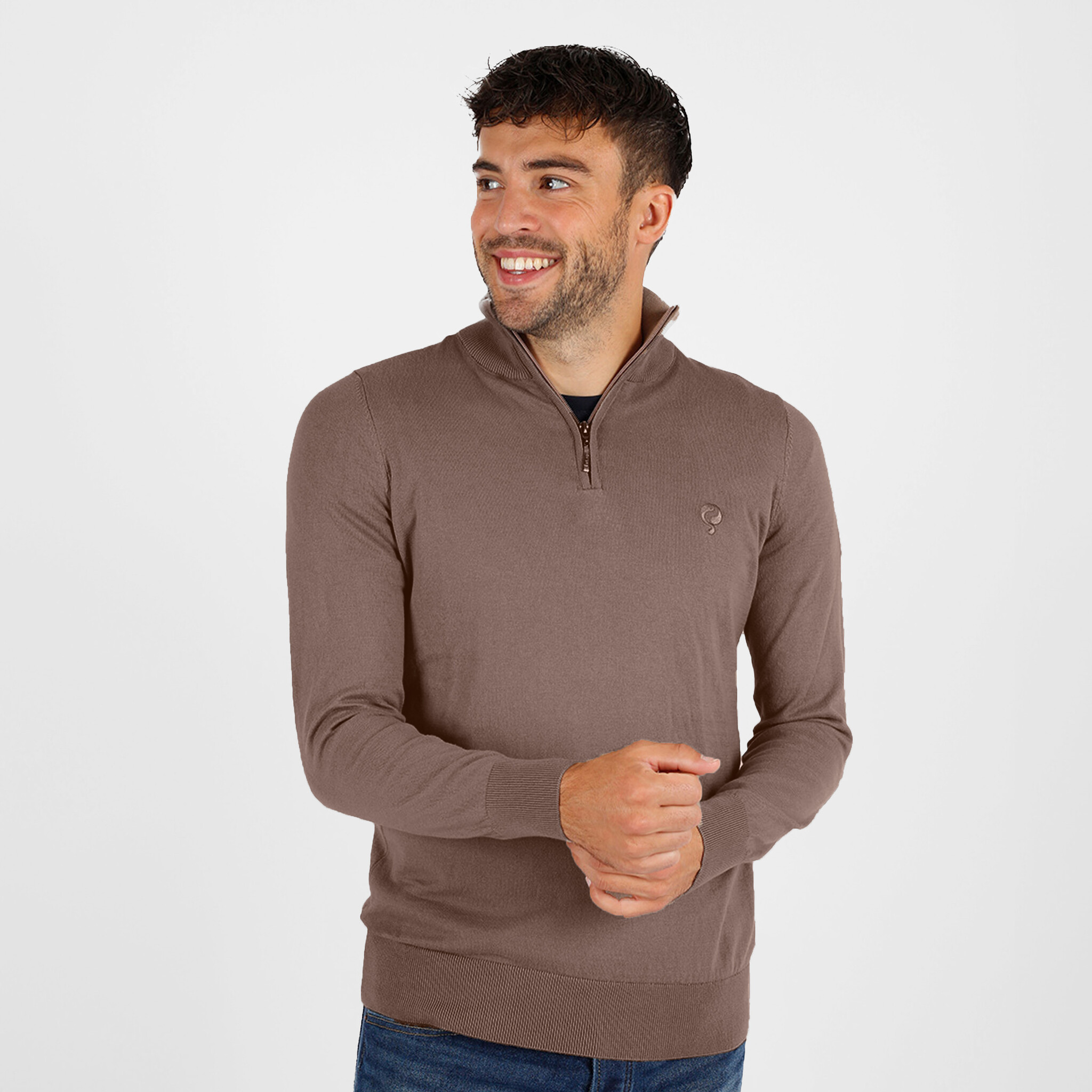 Heren Trui Kralingen | Taupe Melange afbeelding