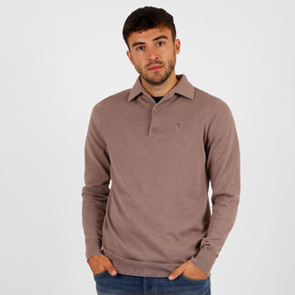 Q1905 Heren Polo Casteren - Taupe Melange