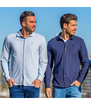 Q1905 Heren Overhemd  Putten – Mistblauw melange