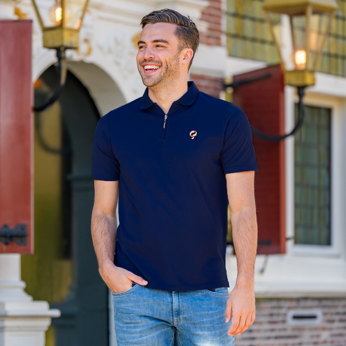 Heren Polo Zuidland – Donkerblauw Melange | Q1905 - Q1905