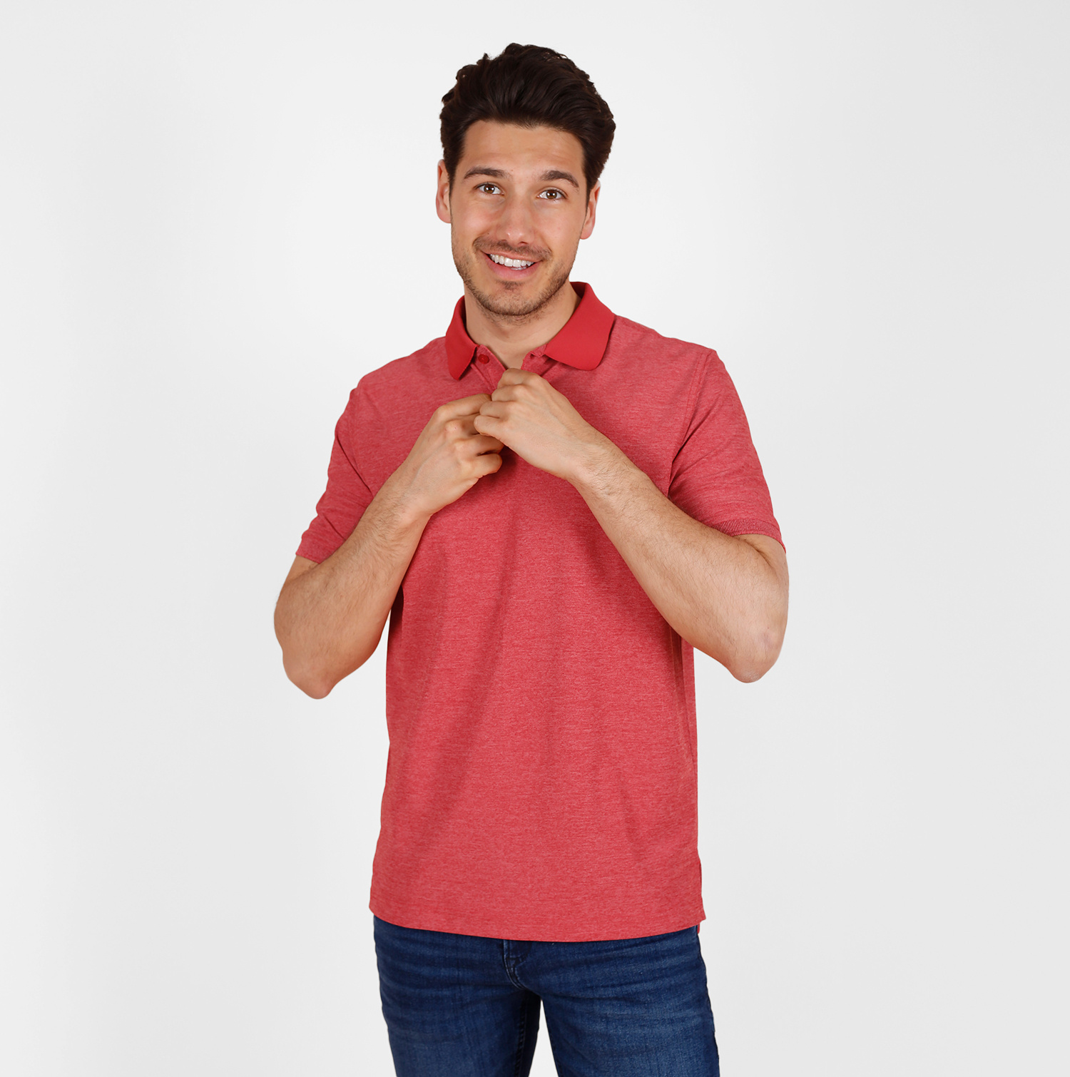 Heren Polo Fore | Rood Melange afbeelding