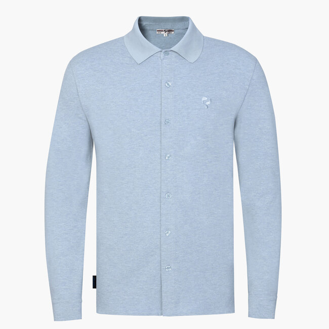 Men's Shirt Putten - Mist blue melange