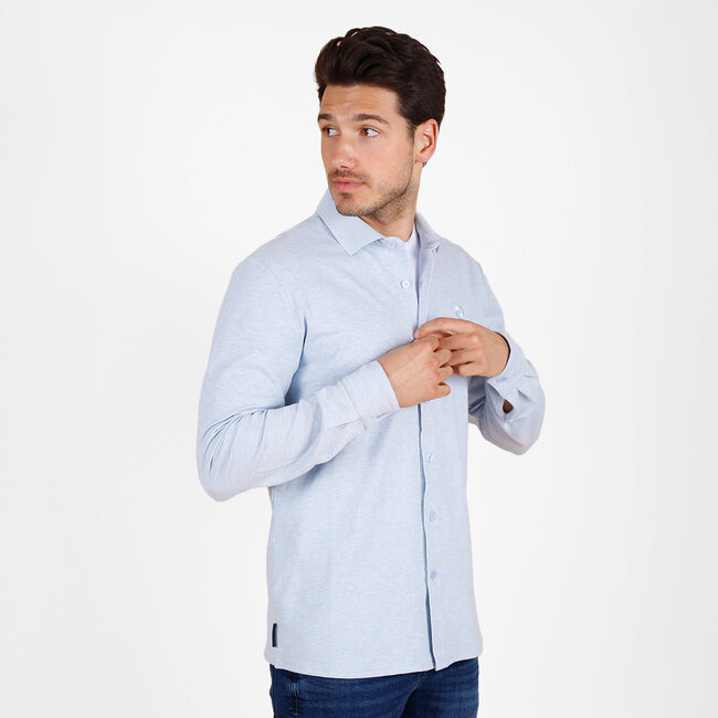Q1905 Men's Shirt Putten - Mist blue melange