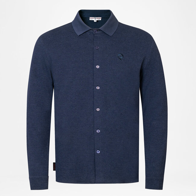 Heren Overhemd Putten  – Donkerblauw Melange