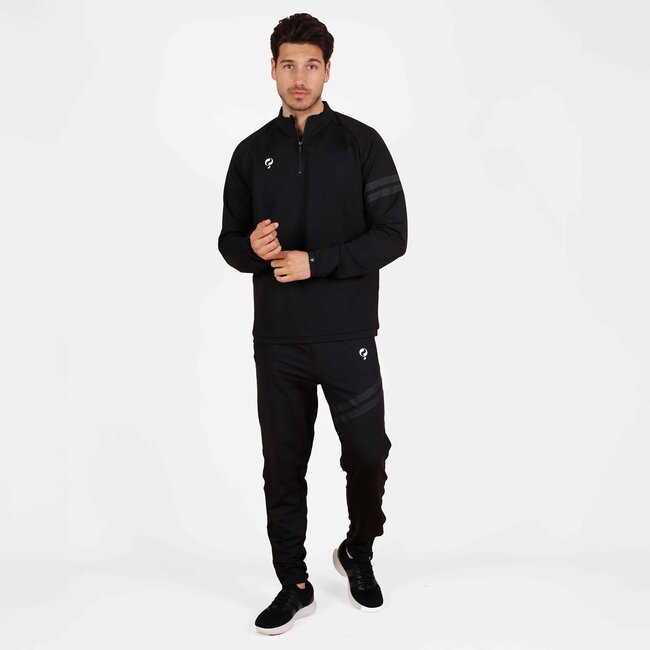 Legend Zip Sweater Black – Sporty Sweater with Half Zip