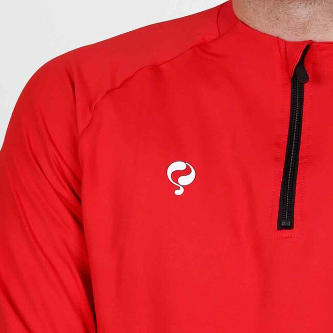 Legend Zip Sweater Red | Sporty Sweater with Half Zip